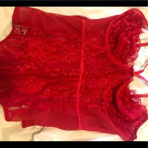 Fashion nova sexy red lace body suit